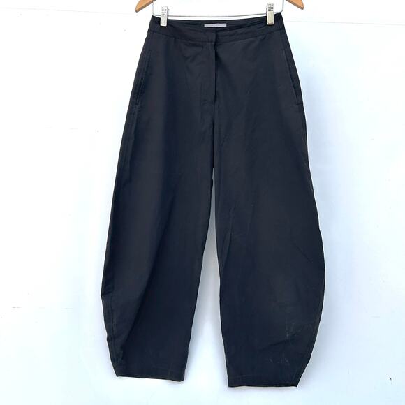 Amomento Women’s Curved Leg Pants Barrel Wide Cropped Small 0 Cotton - Picture 4 of 13